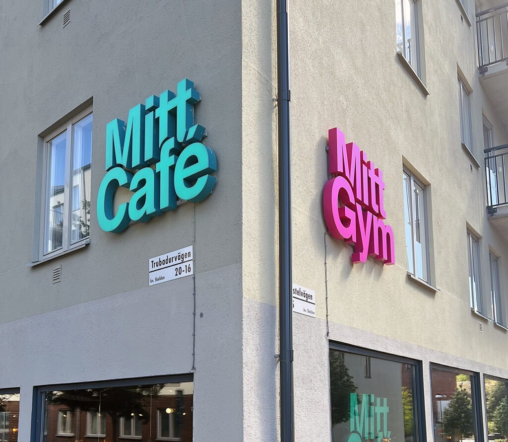 ledskylt, skyltar mittgym
